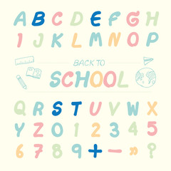 Vector illustration alphabet sketched style ,back to school.