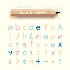 alphabet sketched style ,back to school with doodle Hand drawn