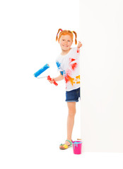 Nice little girl smiles at the camera