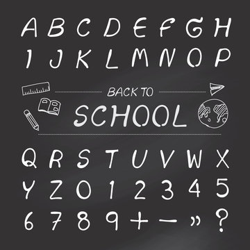 Vector illustration alphabet sketched style ,back to school.
