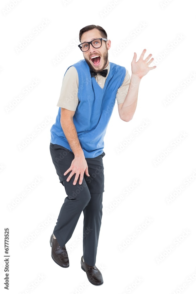 Aufkleber geeky hipster dancing like a fool