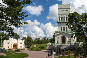 Tsarskoye Selo. Russia. Gate Ruins and White Tower.
