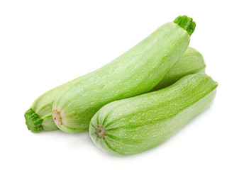 Zucchini vegetable closeup isolated on white