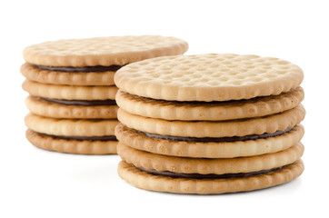 Sandwich biscuits with chocolate filling