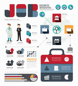 Infographic Businessworld  job template design . concept vector