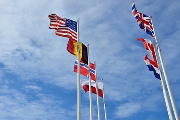 Flaggen der Siegermächte des Zweiten weltkrieges