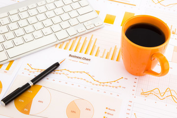 graphs, charts, data report