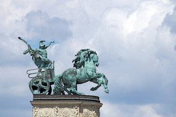 Fototapeta na wymiar Heroes' square Budapest landmark Hungary