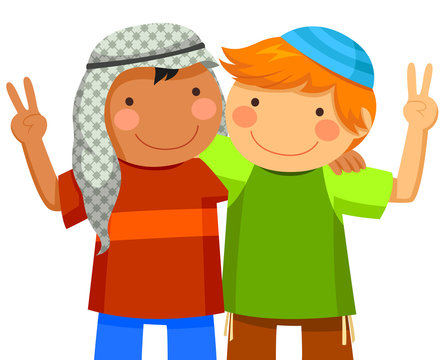 Muslim Boy And Jewish Boy Being Friends