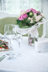 Festival table setting at the restaurant.