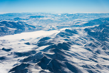 Fototapeta premium aerial view of snow mountain range