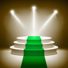 Illuminated stage podium for award ceremony vector