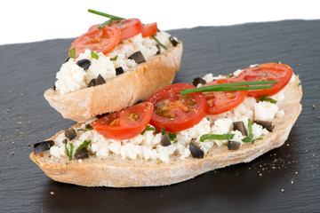 Bread with cottage