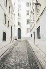 Street closed in Lisbon