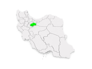 Map of Qum. Iran.