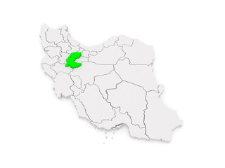 Map of Ostan-e Markazi. Iran.