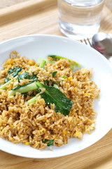 Fried rice with pork and chinese cabbage