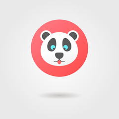 panda in the red circle with shadow