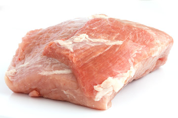 Large piece of raw pork.
