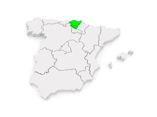 Obraz premium Map of Basque Country. Spain.