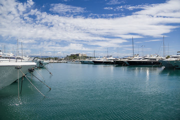 Fototapeta na wymiar Antibes, France. Yachts in Port Vauban - 3