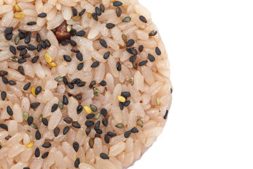Japanese rice ball steamed red bean with sesame