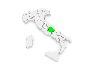 Map of Abruzzo. Italy.