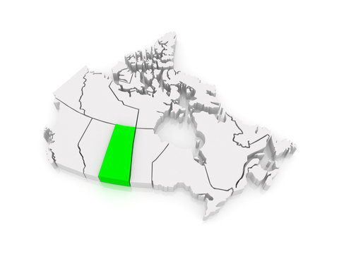 Map of Saskatchewan. Canada.