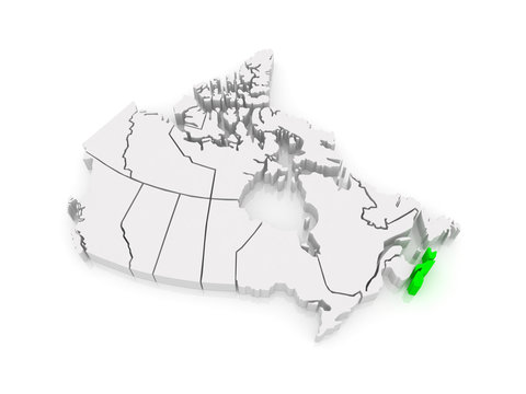 Map of Nova Scotia. Canada.