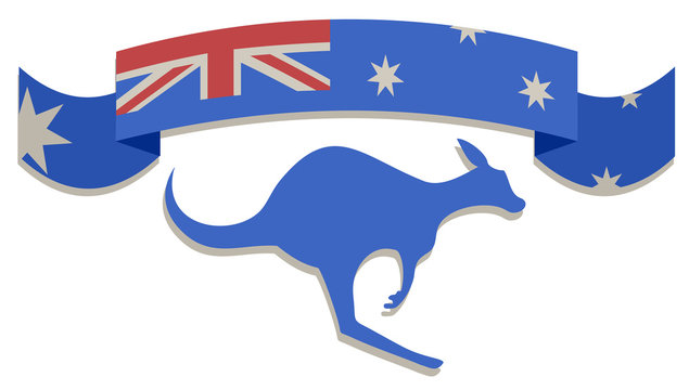 Flag and kangaroo