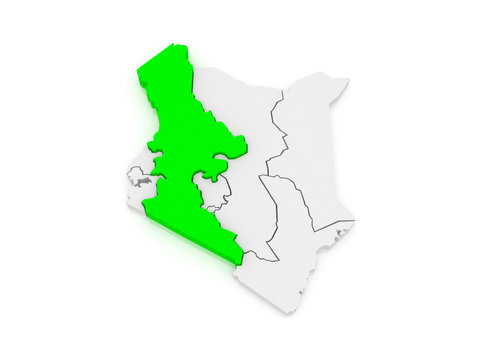 Map of Rift Valley. Kenya.