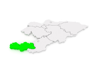 Fototapeta premium Map of Batken. Kyrgyzstan.