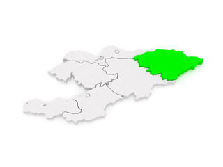 Fototapeta premium Map of Issyk-Kul region. Kyrgyzstan.