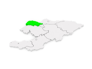 Fototapeta premium Map of Talas. Kyrgyzstan.