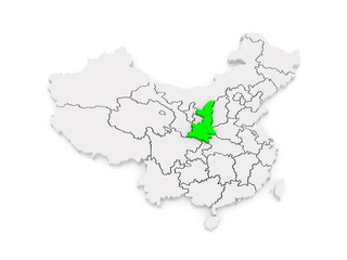 Fototapeta premium Map of Shaanxi. China.