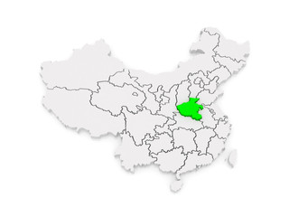 Map of Henan. China.
