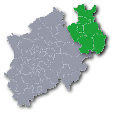 Karte Regierungsbezirk Detmold