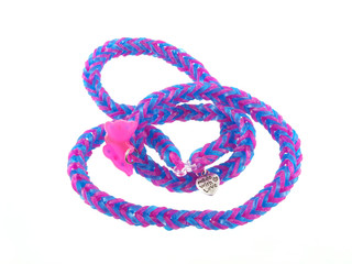 Close up of elastic bands used to make jewellery.