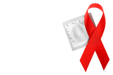 condom with red ribbon