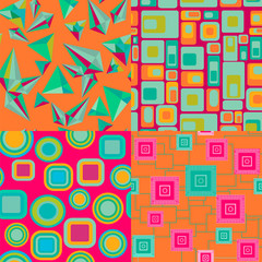 Set of Geometric pattern abstract Background - Illustration