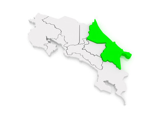 Fototapeta premium Map of Limon. Costa Rica.