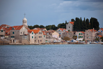 Fototapeta premium Village Sepurine, Prvic island, view from the sea