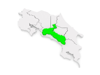 Map of San Jose. Costa Rica.