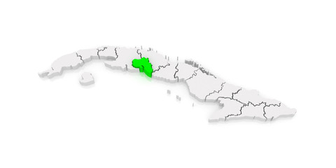 Map of Cienfuegos. Cuba.