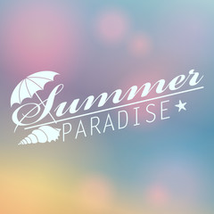 Colorful blurred hipster summer background with text