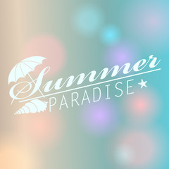 Colorful blurred hipster summer background with text