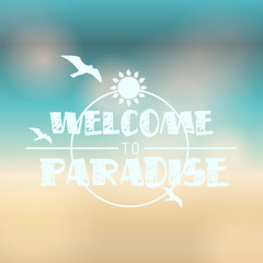 Colorful blurred hipster summer background with text
