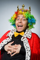 King businessman in funny concept