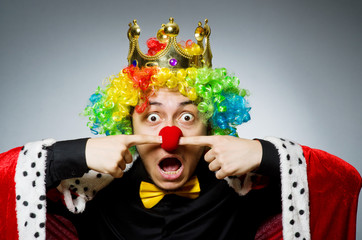 King businessman in funny concept