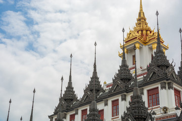 Fototapeta premium Loha Prasat Metal Palace in Bangkok Thailand in Wat Ratchanaddar